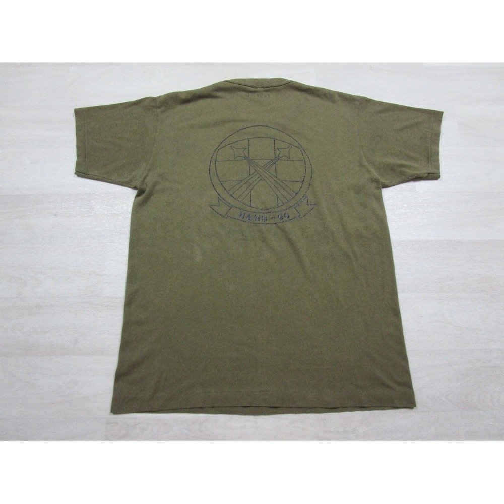Vintage 90s USMC H&HS-90 Headquarters Squadron T Shirt (S) Single Stitch Marine